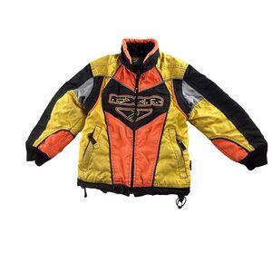 FXR Racing Ski Jacket Youth 6 Yellow Nitro-X Snowmobile Coat Colorblock Dirtbike